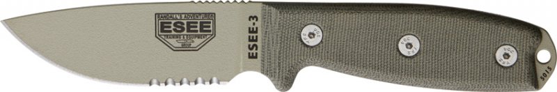 ESEE Model 3 Part Serrated. - Click Image to Close